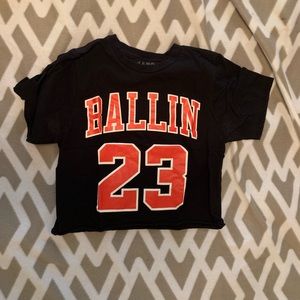Ballin black crop top